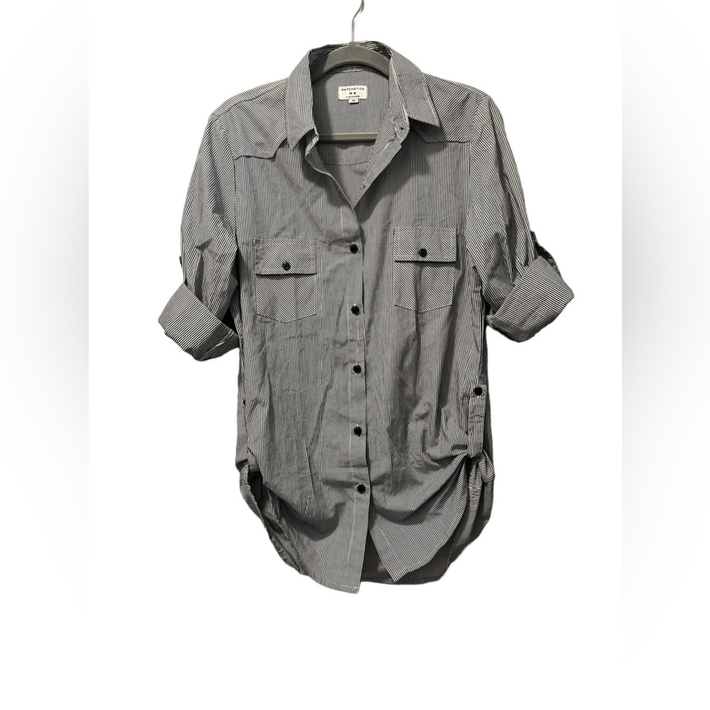 Matchstick Women’s Striped Button up! Size medium